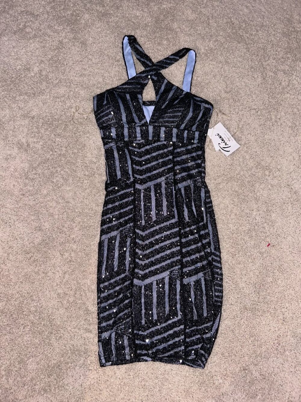 Sequined Midi Halter Dress